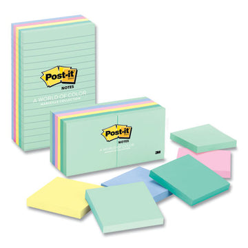 Post-it® Notes Original Pads In Beachside Cafe Colors, Value Pack, 1.38 X 1.88, 100 Notes-pad, 24 Pads-pack freeshipping - TVN Wholesale